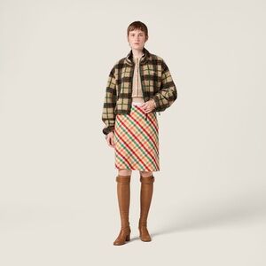 Sold VIP Only Miu Miu Checked teddy jacket with zipper